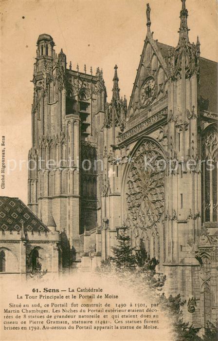 Sens 89 La Cathedrale La Tour Principale et le