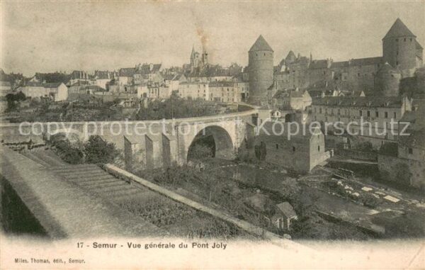 Semur-en-Brionnais Vue generale du Pont Joly