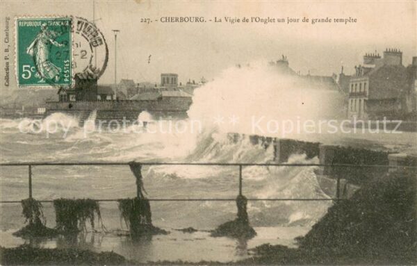 Cherbourg La Vigie de l’Onglet un jour de grande