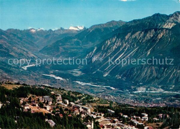 Montana-Vermala Fliegeraufnahme avec Vallee du Rhone