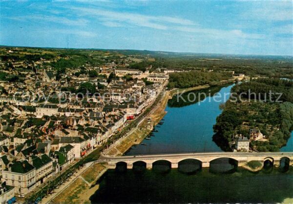 Chinon Indre et Loire Fliegeraufnahme Pont Loire