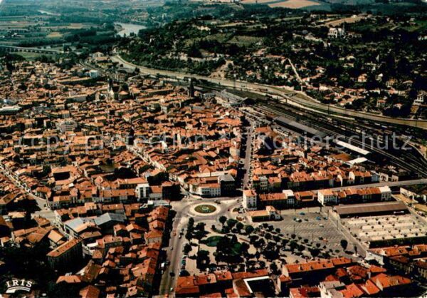 Agen Lot et Garonne Vue generale aerienne et le carrefour d