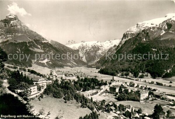 Engelberg OW Panorama mit Hahnen und Titlis Urner Al