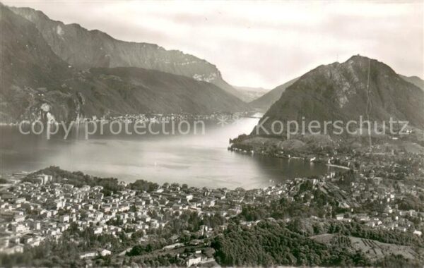 Lugano Lago di Lugano Panorama Luganerse Alpen Fliegeraufnahm
