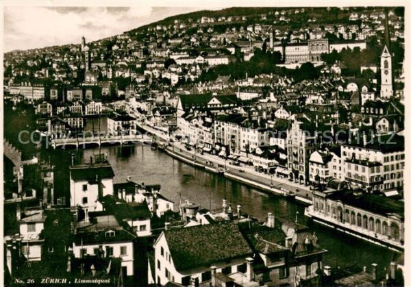 Zuerich ZH Limmatquai Fliegeraufnahme