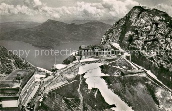 Pilatus Kulm Fliegeraufnahme mit Vierwaldstättersee
