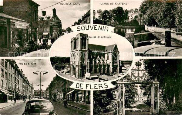 Flers Orne Rue de la Gare Etang du Chateau Rue du