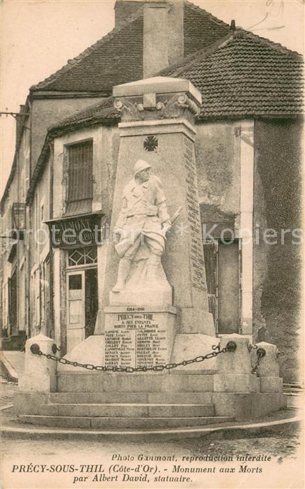 Precy-sous-Thil Monument aux Morts par Albert David sta