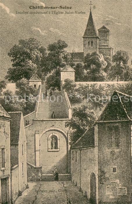 Chatillon-sur-Seine Escalier conduisant a l’Eglise Saint Vo