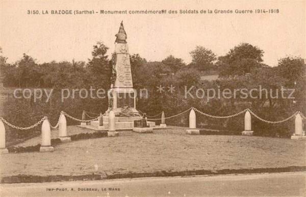 La Bazoge Sarthe Monument commémorativ des soldats de la