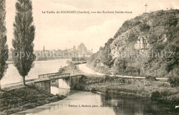 Solesmes Sarthe Vue des Rochers Sainte-Anne