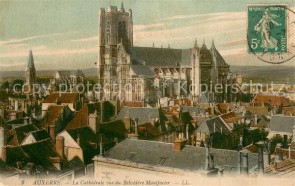 Auxerre Cathedrale vue du Belvèdére Manifacier