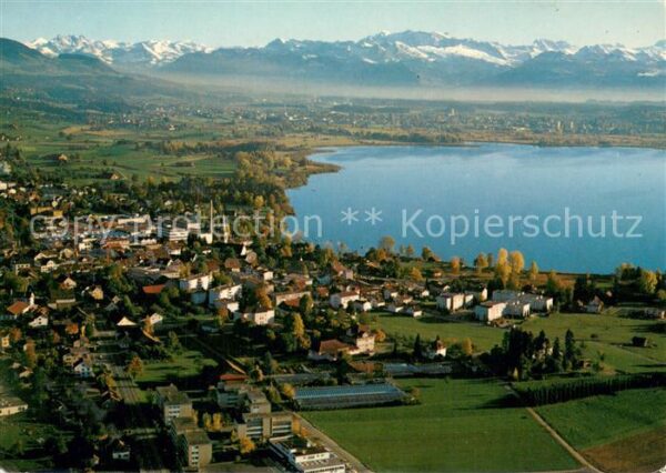 Pfaeffikon ZH mit Zürichsee und Glarneralpen Fliegera
