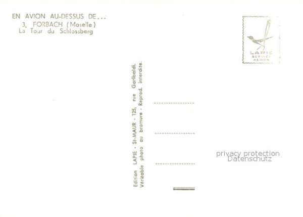 Forbach Lothringen La Tour du Schlossberg vue aérienne – Bild 2