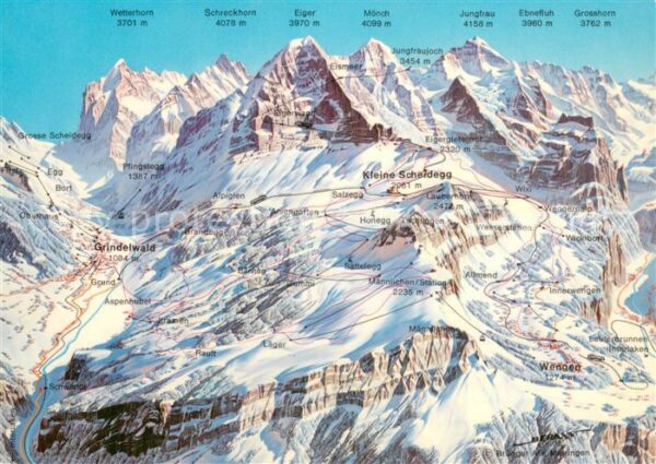 Grindelwald Jungfraugebiet mit Kleine Scheidegg und