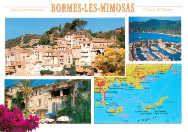 Bormes-les-Mimosas Ortsansicht Hafen Ortsmotiv Gebietskart