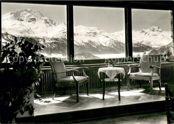 St Moritz GR Ev Heimstätte Randolins Blick aus dem A