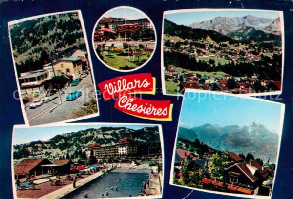 Villars Chesieres Teilansichten Freibad Panorama Alpenbli