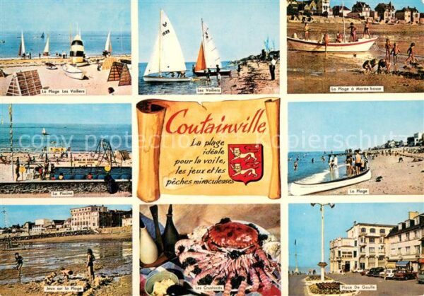 Coutainville Vues d_ensemble la plage et les voilier
