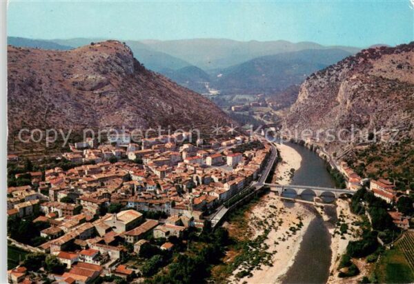 Anduze Porte des Cevennes La ville en avion