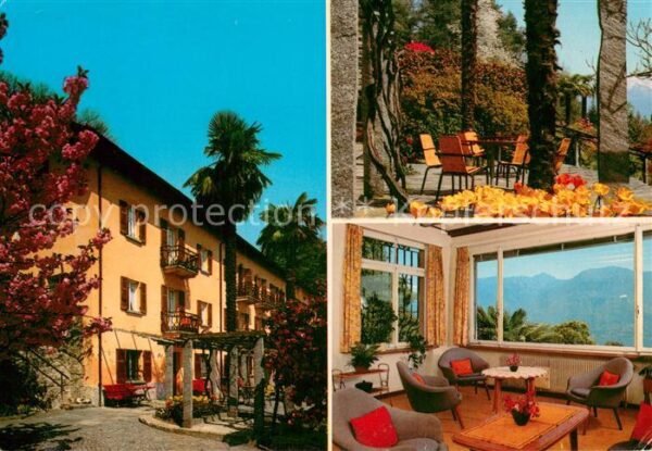 Monti Locarno TI Pensione Tabor Gaststube Garten