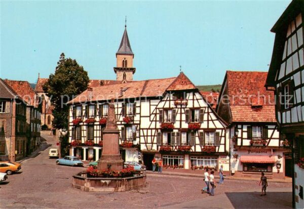 Ribeauville Haut Rhin Elsass La Place de la Sinn avec l’Hotel du Mou