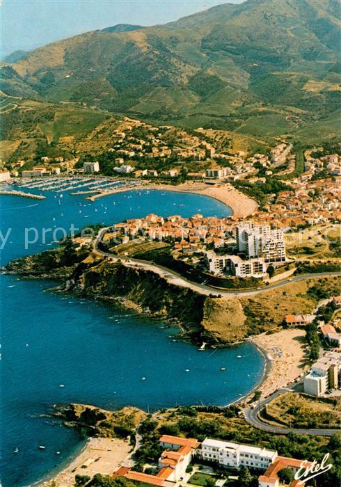Banyuls-sur-Mer Vue aerienne de la ville et du port dom