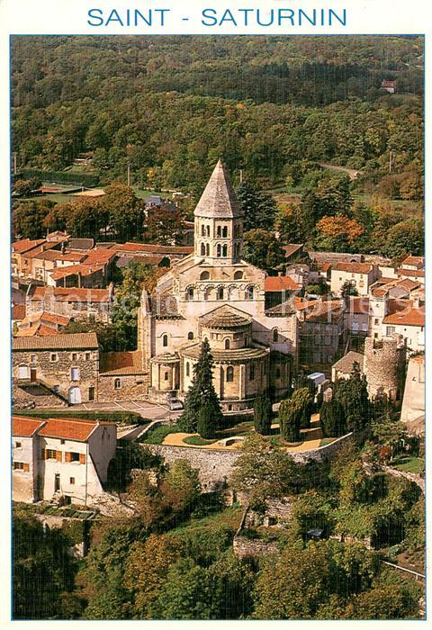 Saint-Saturnin Puy-de-Dome Eglise romane majeure Vue aerienne