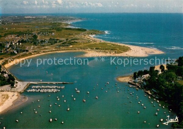Guidel Le port du Bas Pouldu la plage et l’est