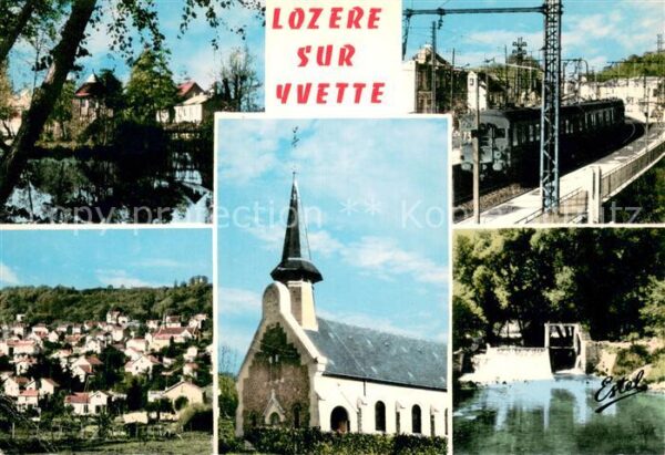 Lozere-sur-Yvette Le lac Au centre l’eglise La gare Vue g