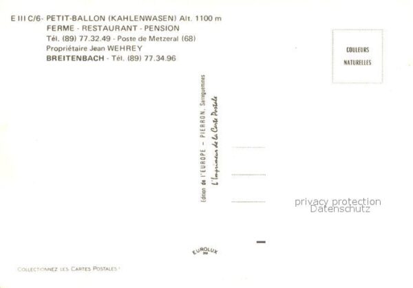 Breitenbach Bas-Rhin Petit Ballon Ferme Restaurant Pension – Bild 2