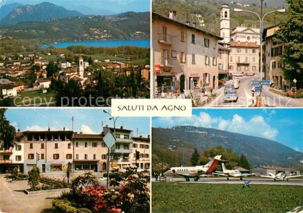 Agno Lago di Lugano Panorama Ortsmotive Flugplatz
