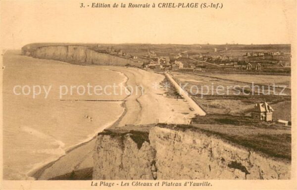 Criel Plage La plage les côteaux et Plateau d_Yauvi