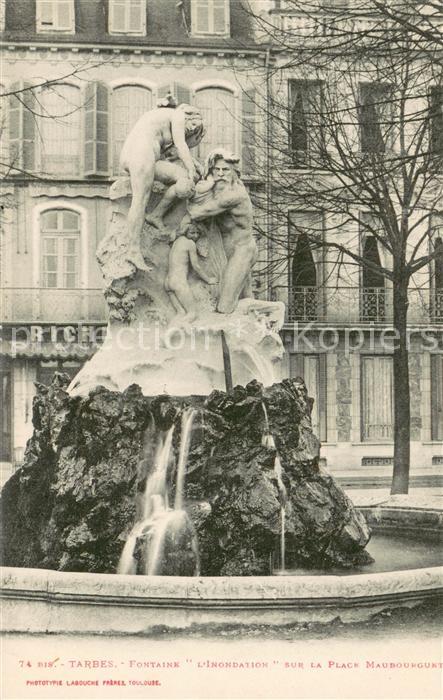 Tarbes 65 Fontaine l'inondation sur la Place Maub