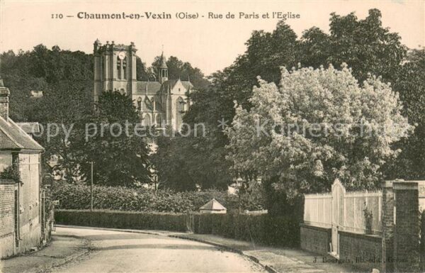Chaumont-en-Vexin Rue de Paris et l'Eglise