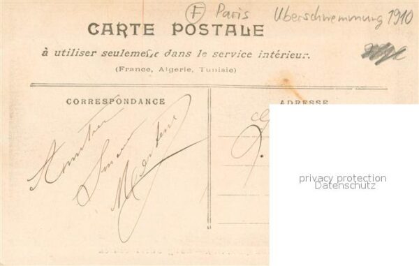 Paris 75 inondé Janvier 1910 La ligne ds invalid – Bild 2
