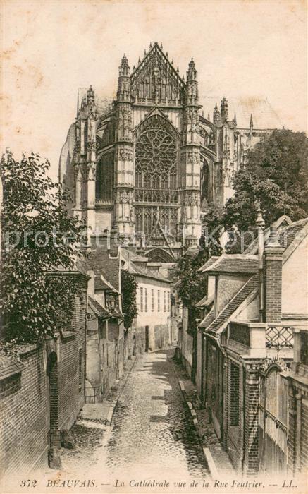 Beauvais 60 Cathedrale vue de la Rue Feutrier