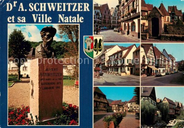 Kaysersberg Haut Rhin Monument Dr. A. Schweitzer et sa ville
