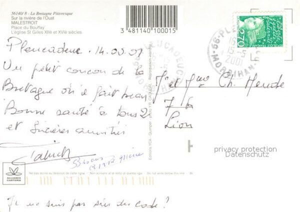 Malestroit Place du Bouffay Eglise Saint Gilles – Bild 2