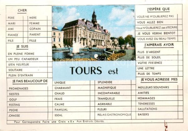 Tours Indre-et-Loire Hôtel de Ville Fontaine