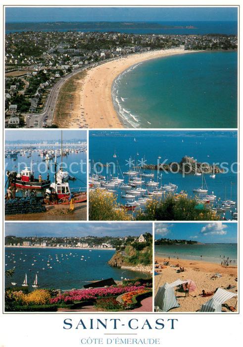 Saint-Cast-le-Guildo La grande plage et le port Vue aerienne