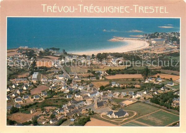 Trevou-Treguignec Vue generale aerienne du bourg vers la