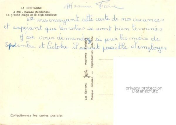 Carnac 56 La grande plage et le club nautique Vue – Bild 2