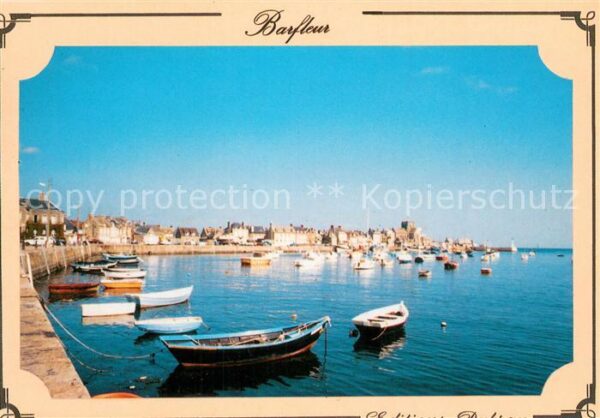 Barfleur Manche Le port a maree haute