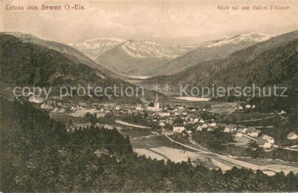 Sewen Panorama Blick auf den Ballon d Alsace