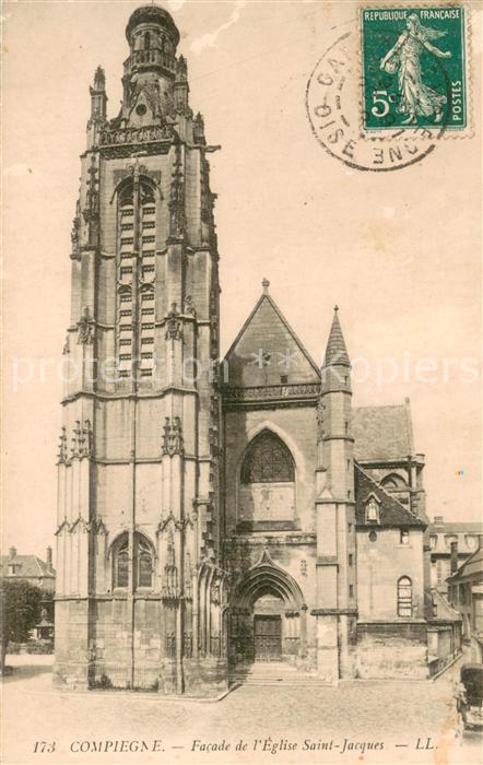 Compiegne 60 Facade de l Eglise Saint Jacques
