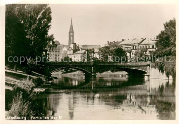 Strassburg Elsass Partie an der Ill Brücke