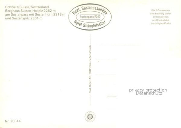 Sustenpass Berghaus Susten Hospiz Urner Alpen – Bild 2