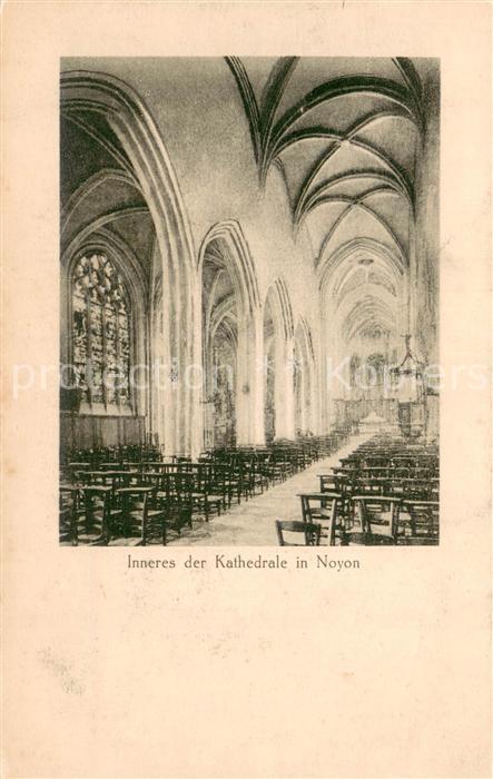 Noyon 60 Inneres der Kathedrale Feldpostkarte