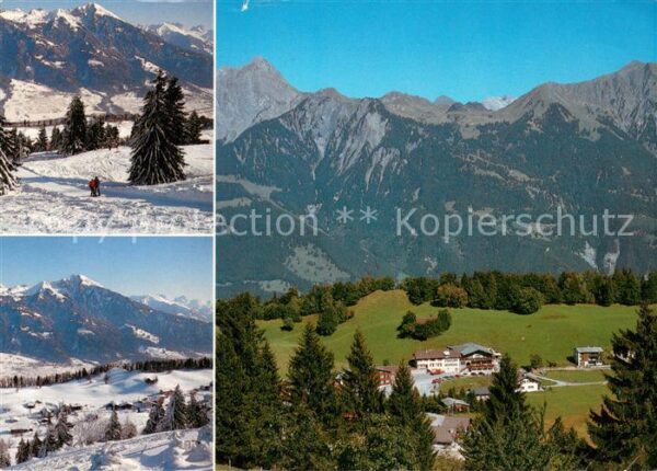 St Margarethenberg Sporthotel Piz Alun Alpenpanorama im Wi